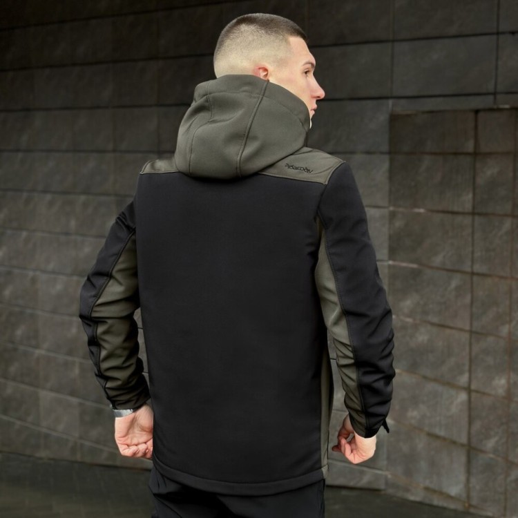 Софтшелл куртка мужская 2XL черный из хаки Pobedov Setup POB_00000005910