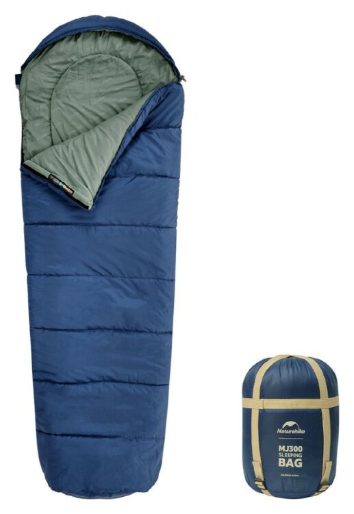 Спальник з капюшоном Naturehike MJ300 CNK2300SD014, темно-блакитний FNR_6976023923081