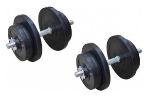 Гантели резиновые наборные RN-Sport 2 по 21 кг.