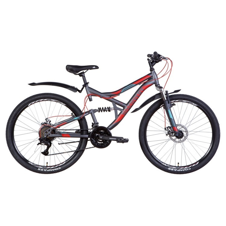 Велосипед 26" Discovery CANYON AM2 DD 2022 (темно-серый с красным и голубым (м)) OPS-DIS-26-446