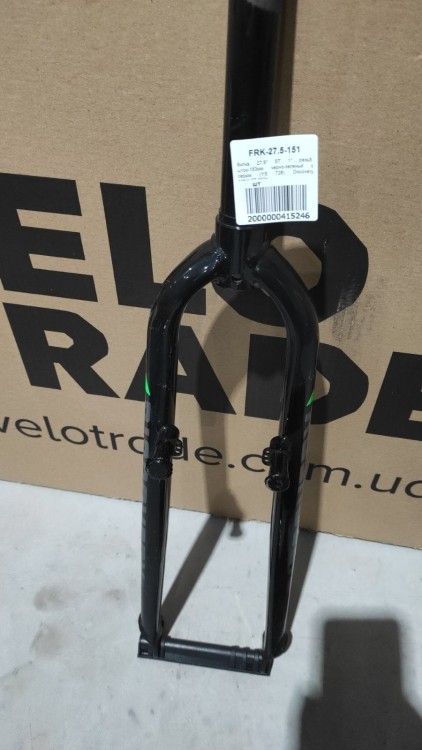 Вилка 27.5" Жесткая ST 1 rod-153 безрезьбовая v-br черно-зеленый с серым YS 728 TANDEM TR-URVFK-26003-152 AMULET FRK-27.5-151