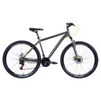 Велосипед 29" Discovery RIDER 2024 (темно-сріблястий з жовтим (м))