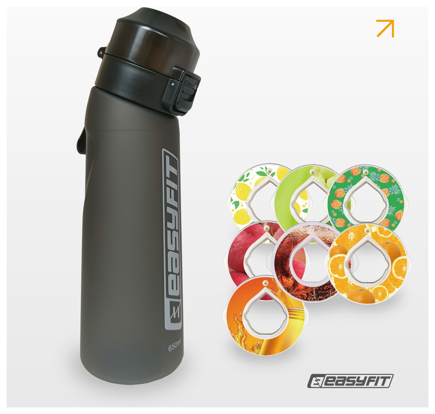 Спортивная бутылка для воды со вкусами EasyFit Air Up (7 ароматизированных капсул в комплекте), 650 мл EFIT_EF-7005s-7