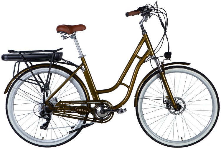 Велосипед с электроприводом 28" AL Dorozhnik eCORAL DD FR рама-19" 48B 12.5А*ч 500Вт болотно-зеленый YS 3202 2025 ELB-D-28-081