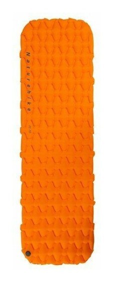 Матрац туристичний надувний одномісний Naturehike FC-10 NH19Z032-P, 195x59x6.5 см, помаранчевий для кемпінгу FNR_6976023922541