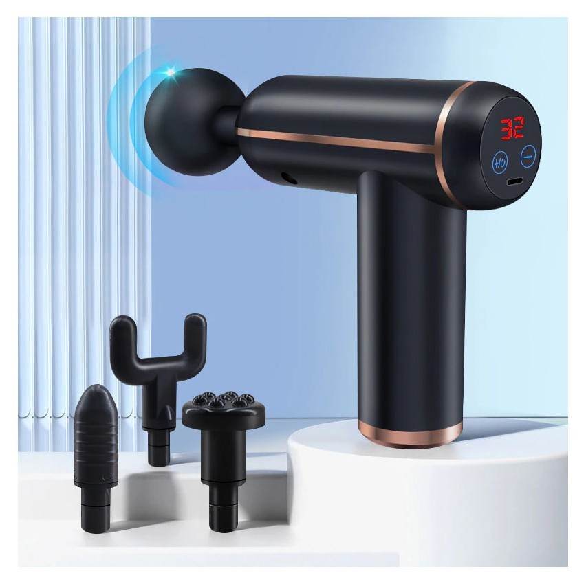 Массажный пистолет EasyFit Impact (портативный вибромассажер для тела с 4 насадками) EFIT_EF-2071