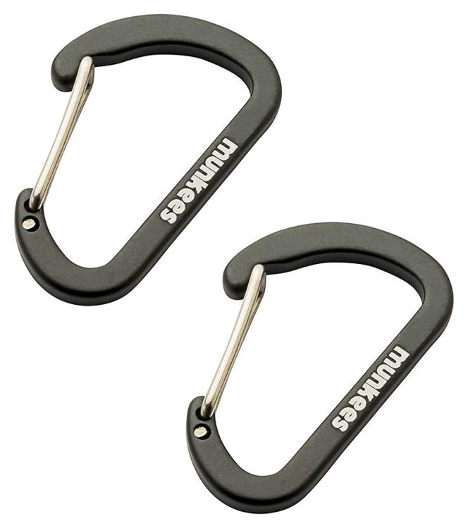 Munkees 3251 карабин Flat Wiregate 4 mm x 40 mm (пара) black 3251-BK