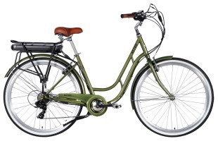 Велосипед з електроприводом 28" ST Dorozhnik eRETRO Vbr FR рама-19" 36B 13А*г 500Вт темно-зелений 2026