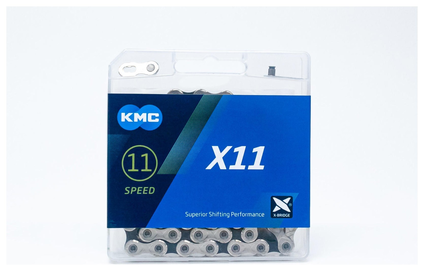 Ланцюг 11 118 лан. замок KMC X11 сріблясто-чорний CHA-261