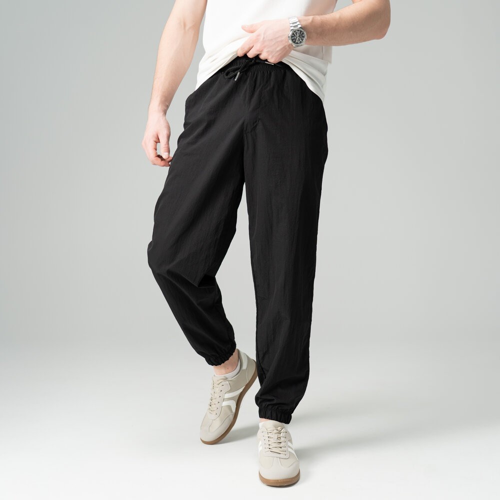 Чоловічі штани джогери з плащівки чорні Pobedov Ground POB_00000008574