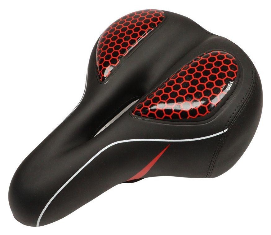 Сідло з замком 260*195 мм AZ-N10 чорний з червоним SAD-708