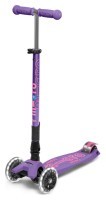 Самокат MICRO серії "Maxi Deluxe Foldable LED" – ФІОЛЕТОВИЙ (складаний, до 50 kg, триколісний, світло)