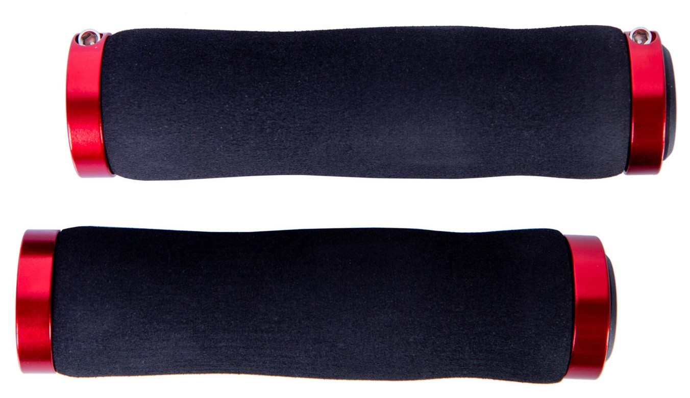 Грипсы 130мм Неопрен BEcool BC-GR6496 черный с красным замком AM (брендированная упаковка) GRI-347