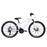 Велосипед AL 24" Discovery QUBE AM DD рама-" 2024 (бело-розовый (м))
