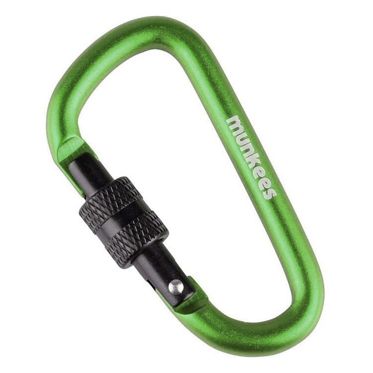 Munkees 3246 карабин D with Screw Lock 6 mm x 60 mm grass green 3246-GG
