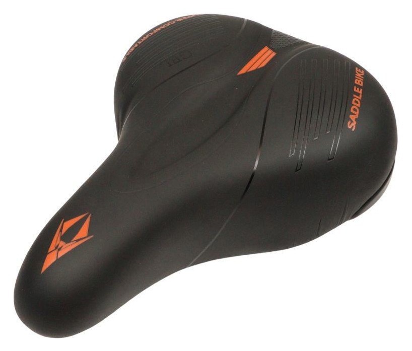 Сідло з замком 250*175 мм AZ-N101 чорний з помаранчевим SAD-709
