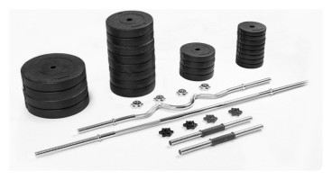 Четыре грифа хром + 100 кг дисков. ABS покрытие