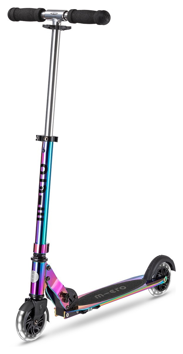 Самокат MICRO серії "Sprite LED" – НЕОХРОМ (до 100  кг (kg), двоколісний, світло) SA0237