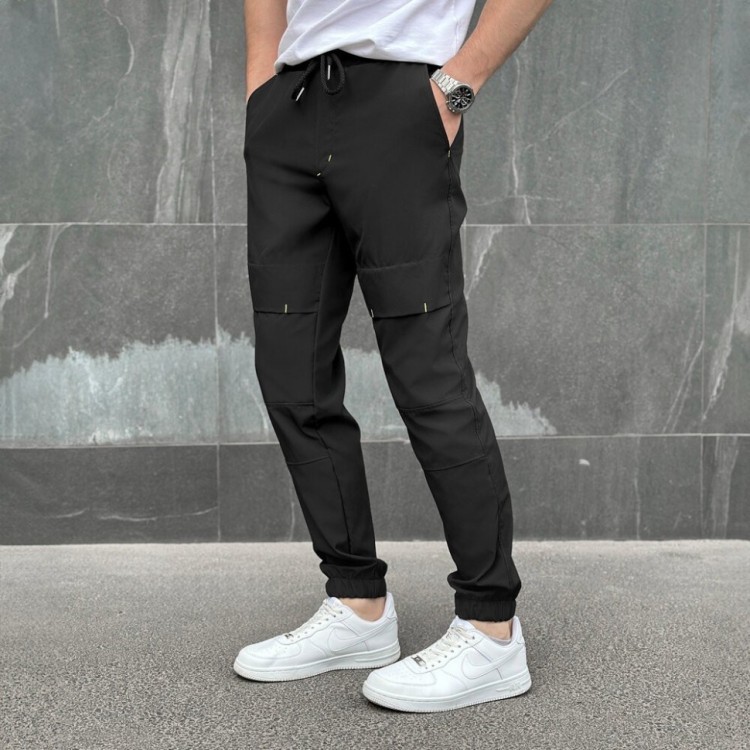 Чоловічі штани джогери з кишенями чорні Pobedov Vershyna POB_00000006020