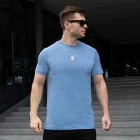 Футболка Pobedov Peremoga - Герб біла вишивка Темно-блакитний S TSfu2 043Sdbl