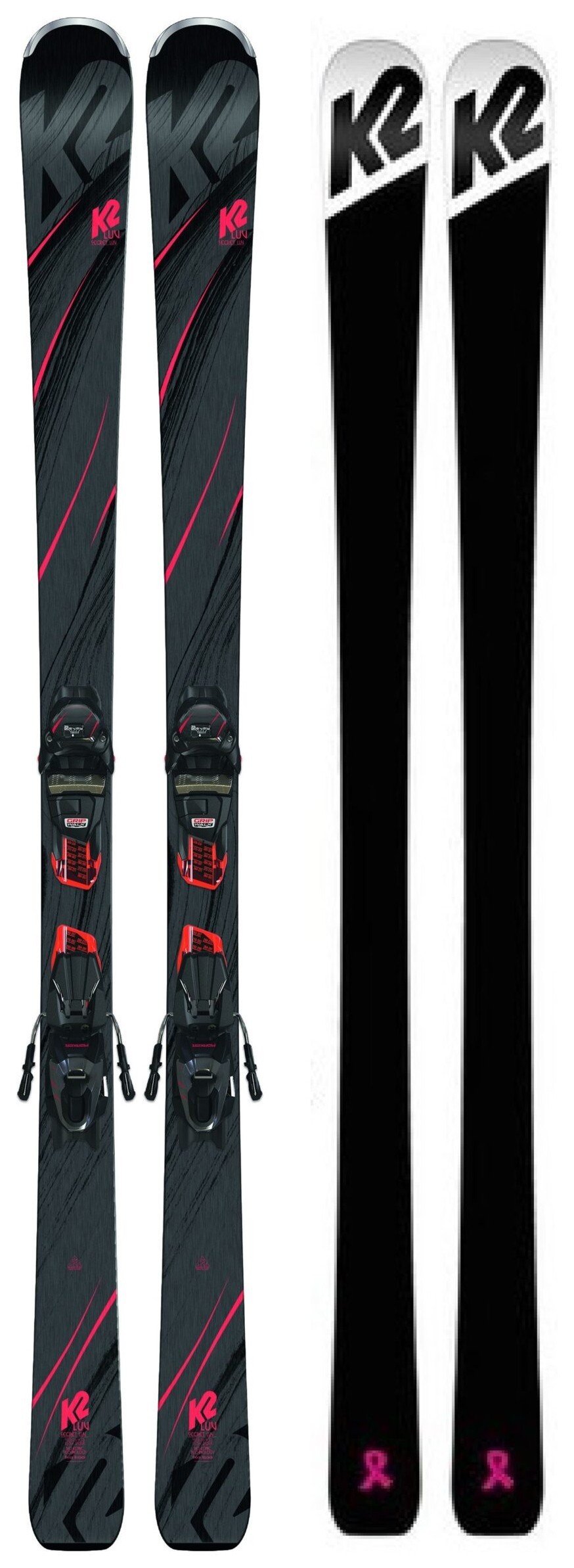 Ліжі гірські (комплект) K2 SECRET LUV+ER3 10 COMPACT QKCLK 156см Grey/black/red (10C0406.243.1+10C1011.143.3) O RCH_22120