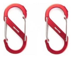Карабін багатофункціональний Naturehike S-type NH20GS004, 50 мм, 2 шт, червоний