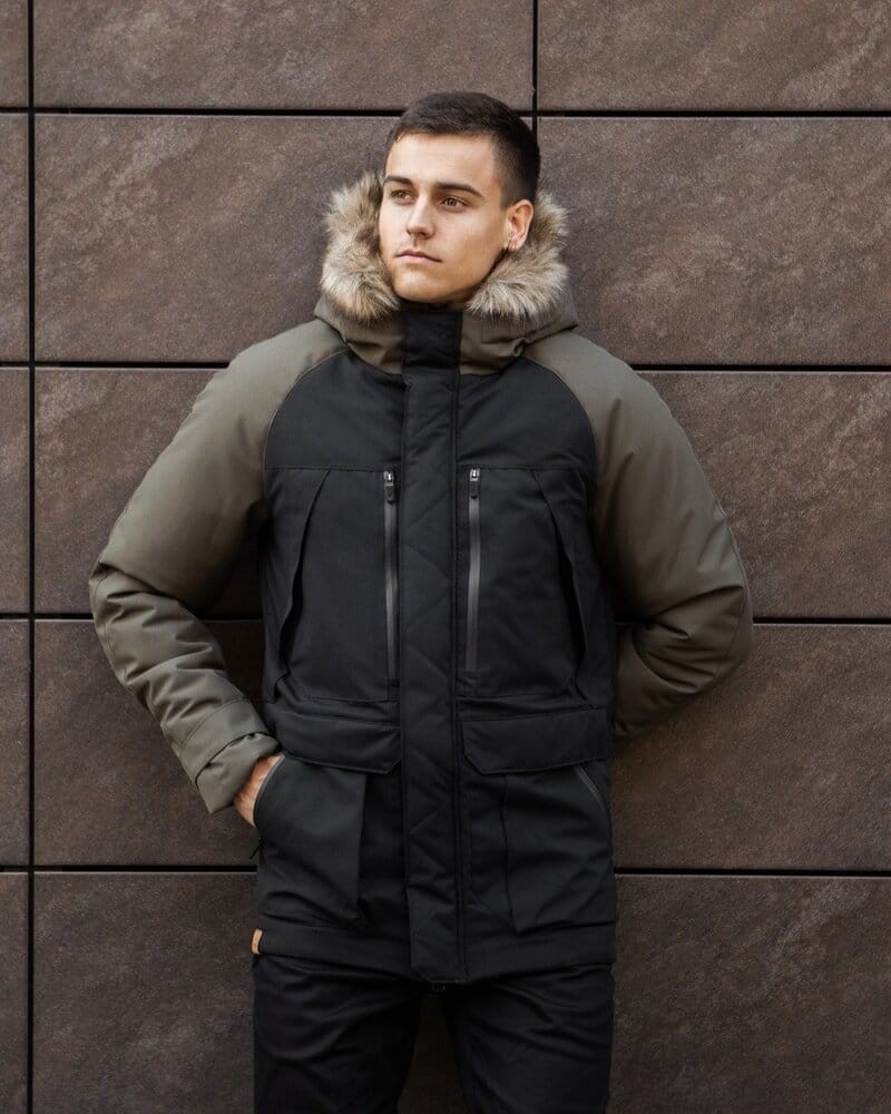 Парка чоловіча зимова середня на котоні з капюшоном Pobedov seniora udacha POB_00000007162