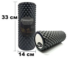 Массажный ролик EasyFit Grid Roller Light 33 см Черный