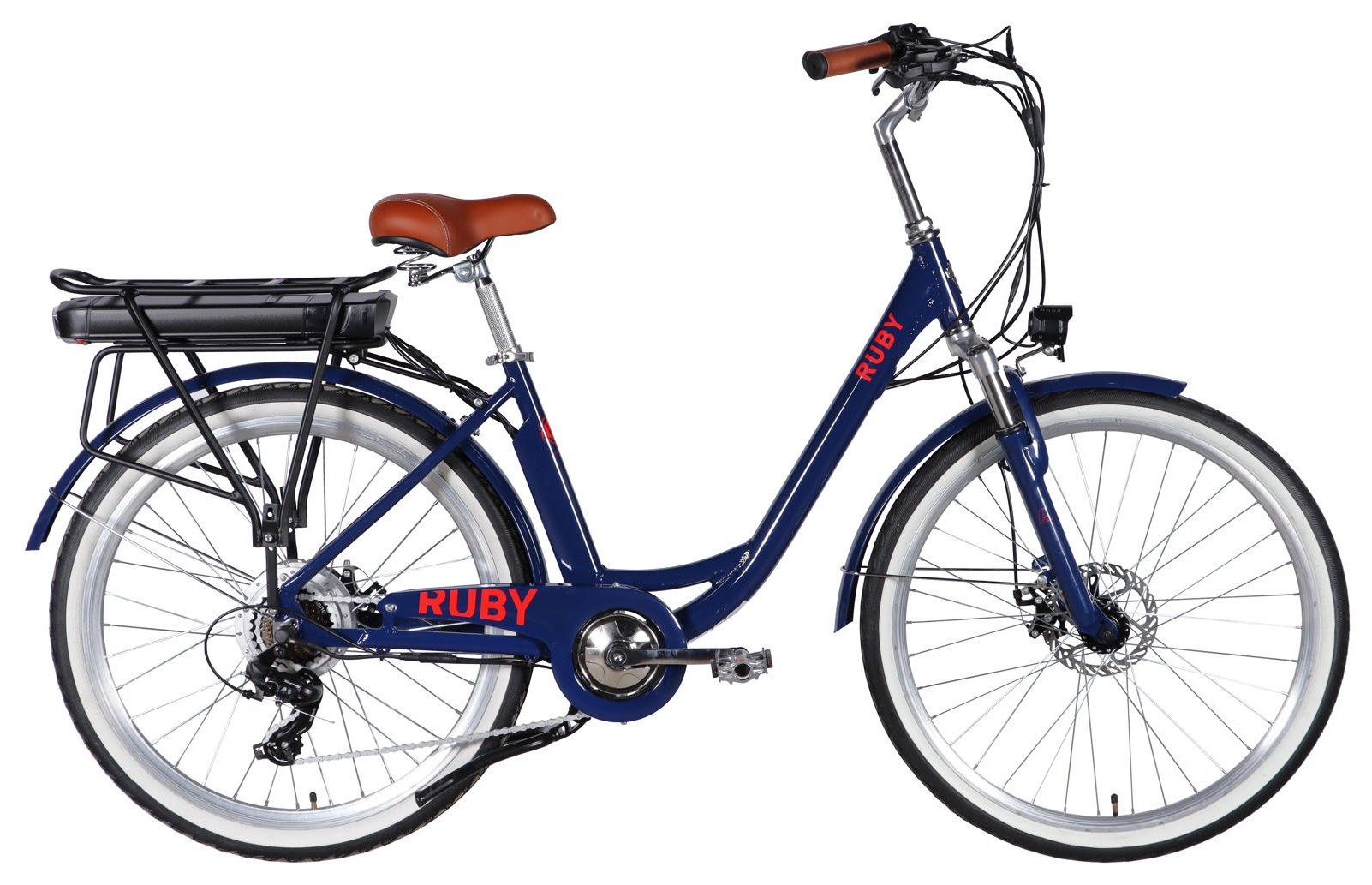 Велосипед з електроприводом 26" AL Dorozhnik eRUBY DD FR рама-17" 36B 13А*г 500Вт темно-синій 2026 ELB-D-26-299