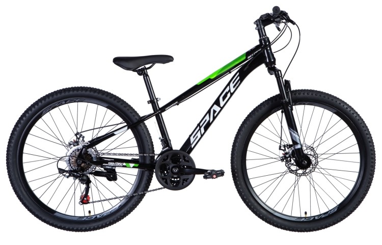 Велосипед ST 26'' SPACE-034 DD трещотка рама- 2024 (черно-зеленый ) OPS-SP-26-005