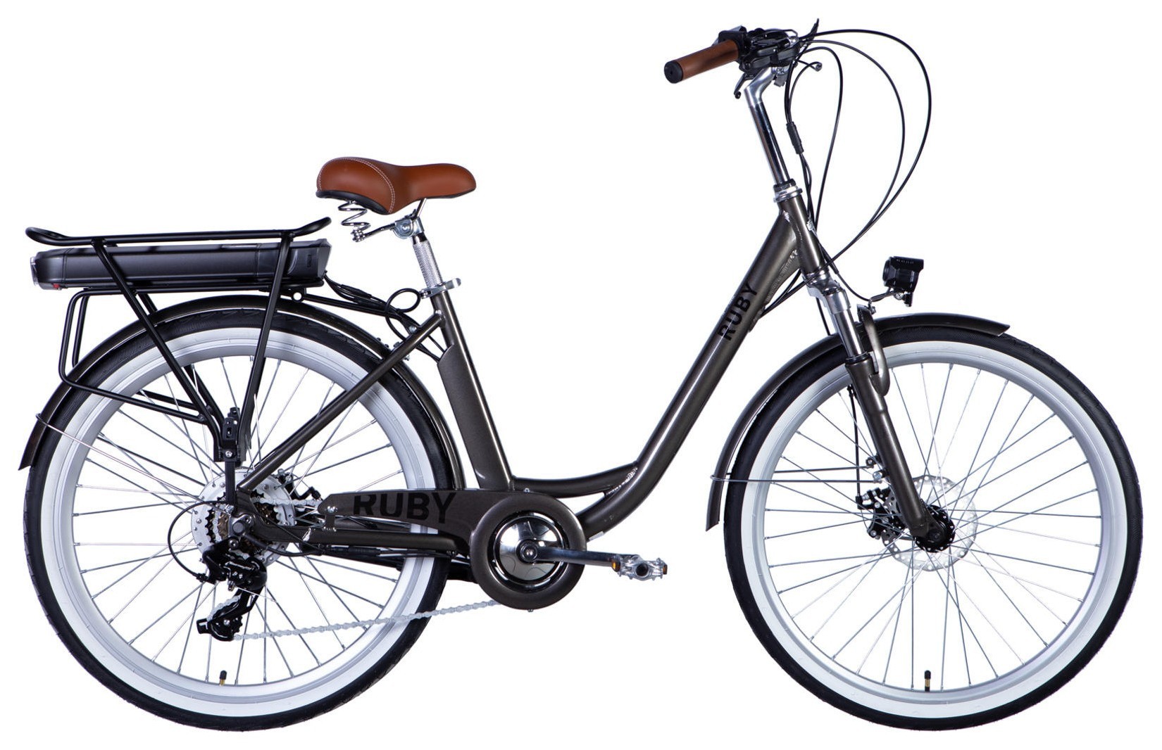 Велосипед з електроприводом 26" AL Dorozhnik eRUBY DD FR рама-17" 36B 13А*г 500Вт мокрий асфальт 2026 ELB-D-26-300