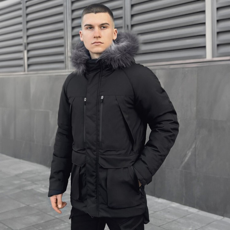 Парка чоловіча зимова з капюшоном Pobedov Seniora Udacha Gray POB_00000005695