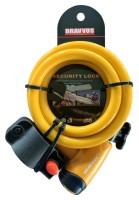 Замок BRAVVOS LOC-065-110 на ключі зі сталевим тросом 12mmX1500mm помаранчевий