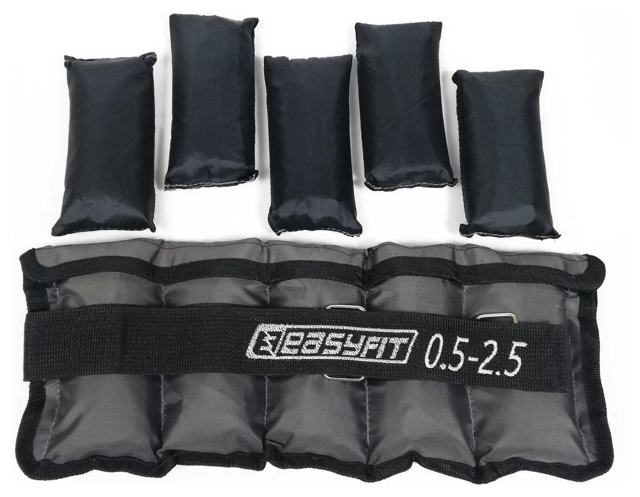 Утяжелители для ног и рук с металлом EasyFit Metal наборные с переменным весом 0,5-2,5 кг EFIT_EF-AWTМ-525