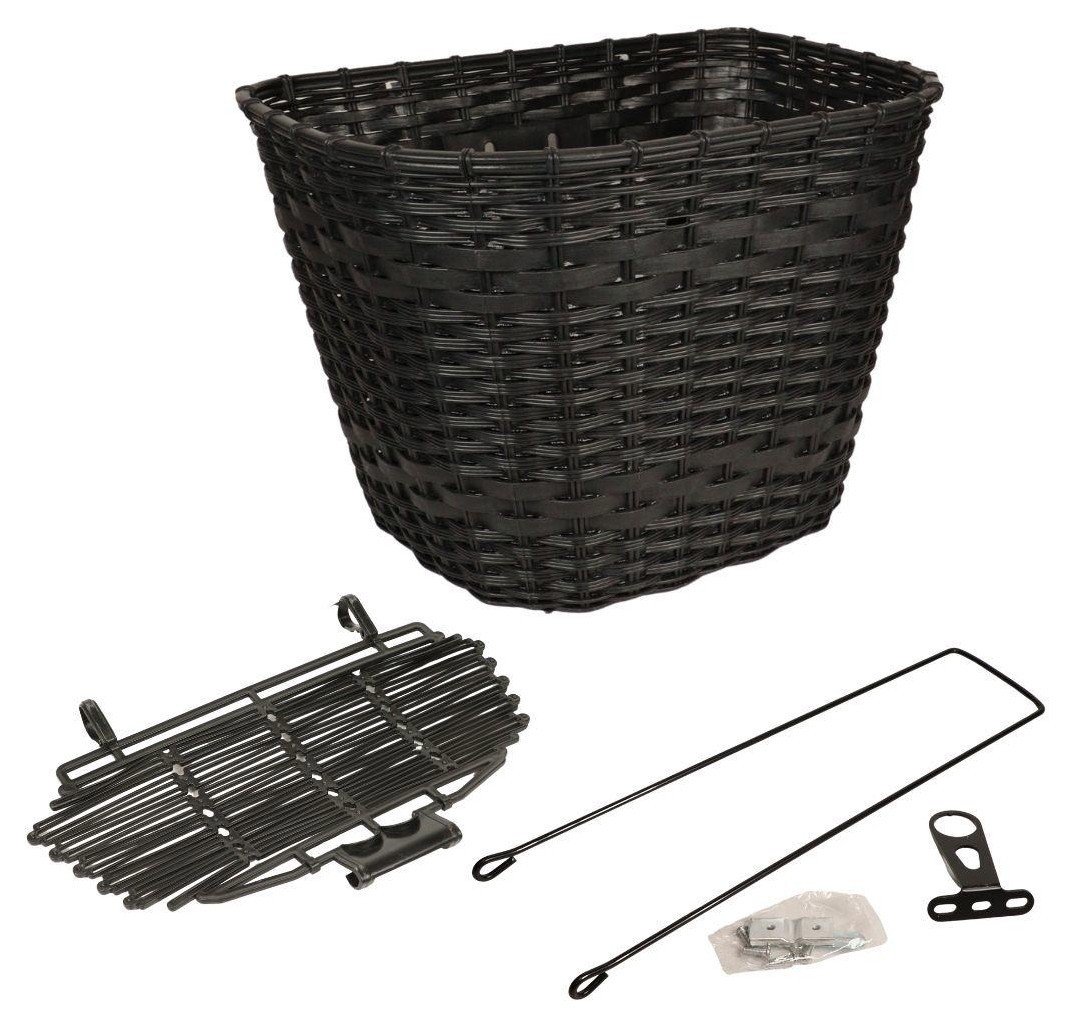 Кошик Пластик на рульову колонку 24-28" 360*250*250 мм зі стійкою 400L 25,4" CK-006S чорний з кришкою BSK-067