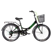 Велосипед 24" Formula SMART з кошиком, тріскачка 2022 (чорно-зелений)