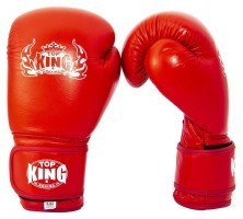 Шкіряні рукавички для боксу Maraton Top King # 8 OZ, Красный