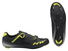 Туфли велосипедные Northwave CORE PLUS M 45 (12.0US) Black/yellow fluo (80191014) O