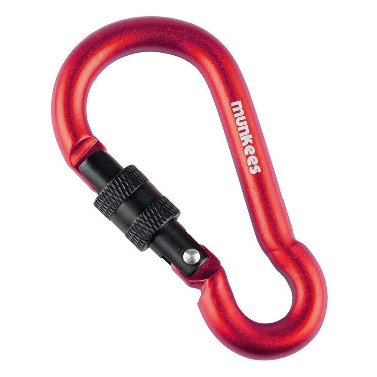 Munkees 3249 карабін Pear with Screw Lock 8 mm x 80 mm red 3249-RD