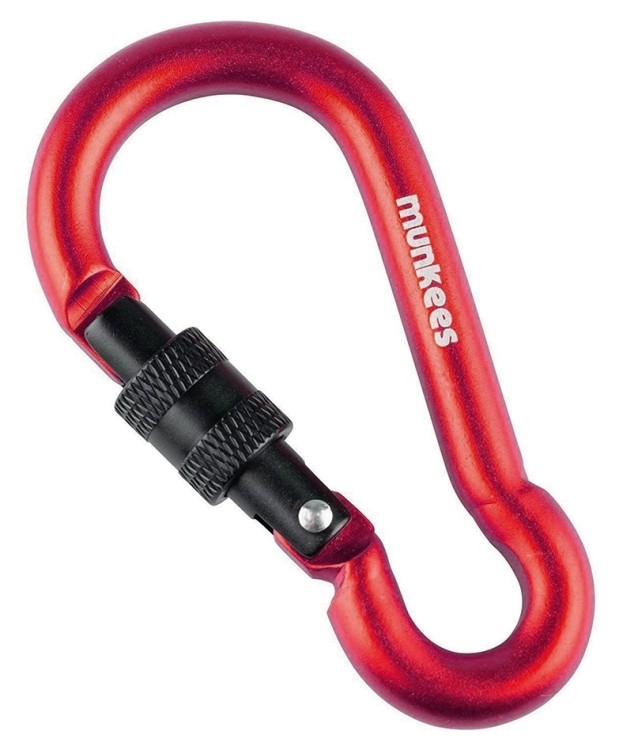 Munkees 3249 карабін Pear with Screw Lock 8 mm x 80 mm red 3249-RD