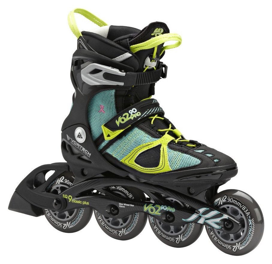 Роликові коньки для дорослих K2 VO2 90 PRO W 39 (8.0US) 250мм Black/light blue/lime (3040104) RCH_22663