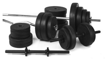 Четыре грифа + 85 кг дисков