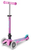 Самокат MICRO серії "Mini Deluxe Foldable LED" – ЛАВАНДОВИЙ (складаний, до 50 кг (kg), триколісний, світло)