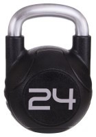 Гиря цільна з поліуретановим покриттям та хромованою ручкою Zelart TA-2681-24 24кг (MD2220-24) (метал, PU, чорний)