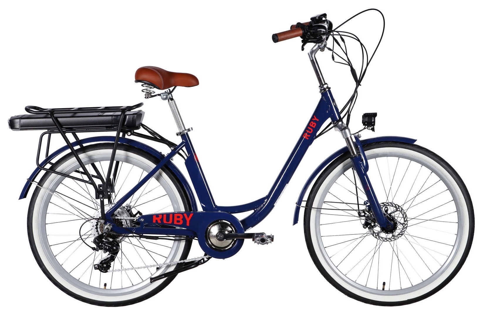 Велосипед з електроприводом 26" AL Dorozhnik eRUBY DD FR рама-17" 48B 15А*г 500Вт темно-синій 2026 ELB-D-26-302