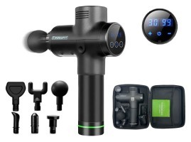 Массажный пистолет EasyFit Percussio (портативный перкуссионный вибромассажер для тела с 6 насадками)