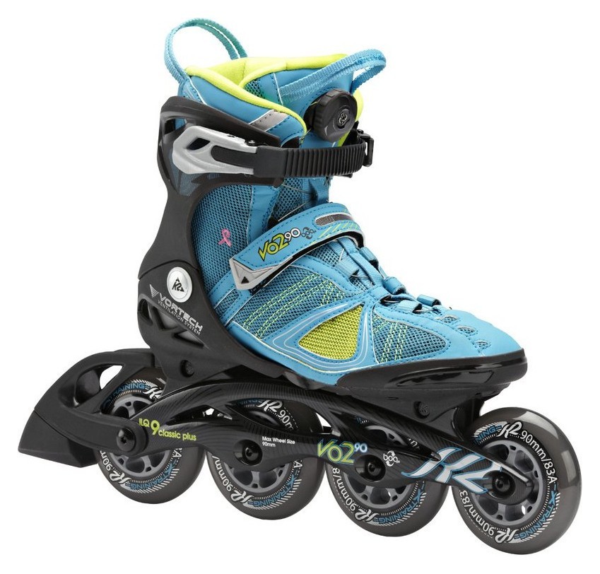 Роликові коньки для дорослих K2 VO2 90 BOA W 39 (8.0US) 250мм Black/ligth blue/lime (3040105) RCH_22659