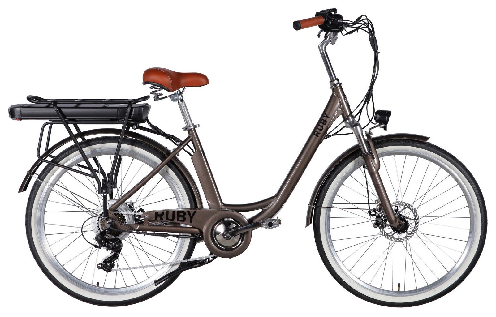 Велосипед з електроприводом 26" AL Dorozhnik eRUBY DD FR рама-17" 48B 15А*г 500Вт мокрий асфальт 2026 ELB-D-26-303