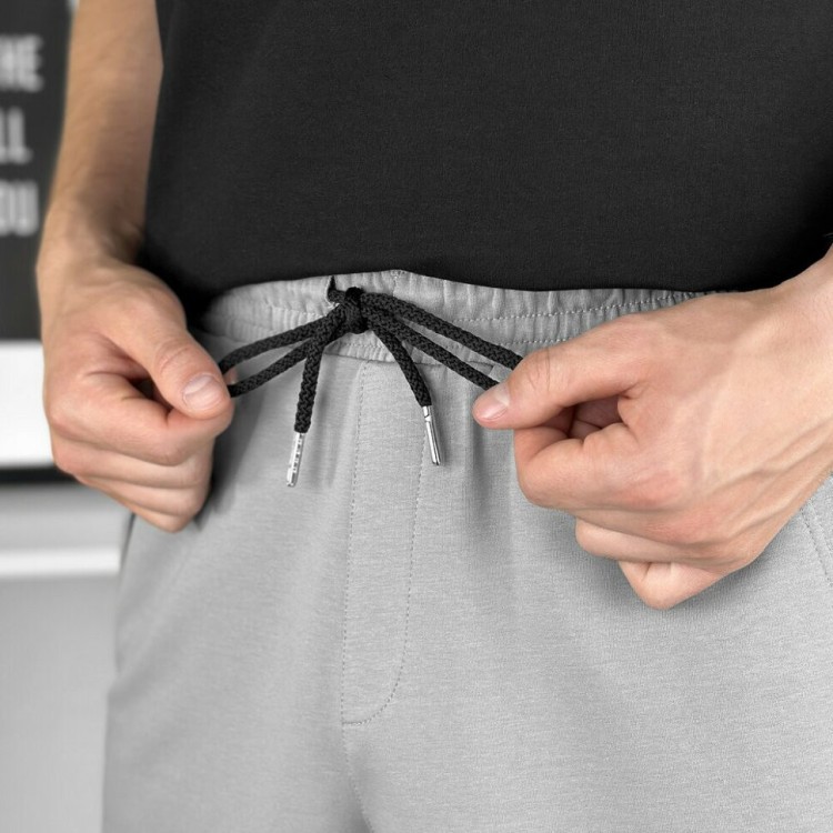 Легкие однотонные стальные мужские шорты Pobedov Griz POB_00000006381