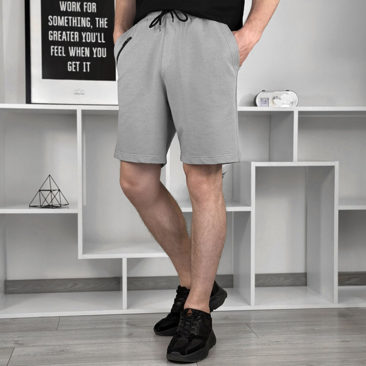 Легкие однотонные стальные мужские шорты Pobedov Griz POB_00000006382